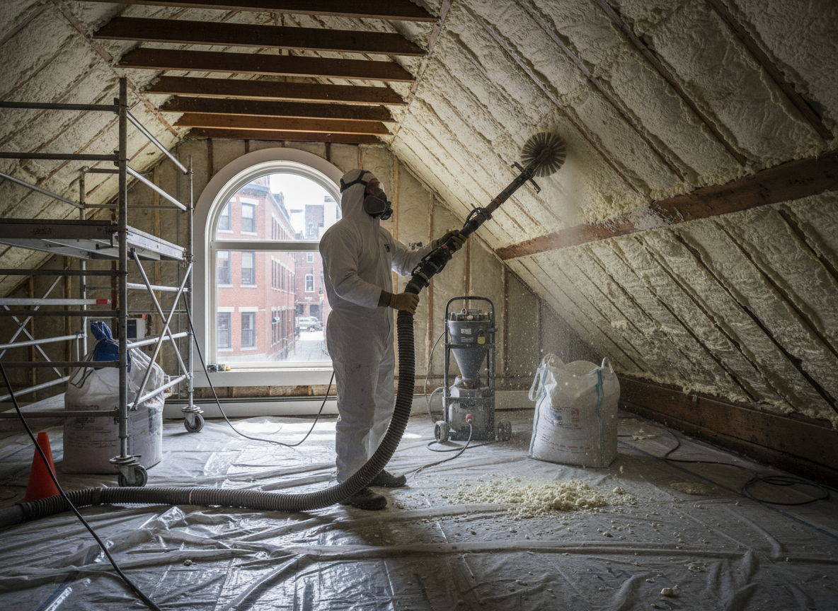 Loft Spray Foam Removal in Boston, Lincolnshire